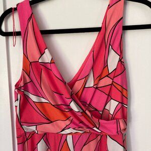 Studio by Tiana B. Maxi Dress Pink Coral Retro Stretchy Comfort Medium M Resort
